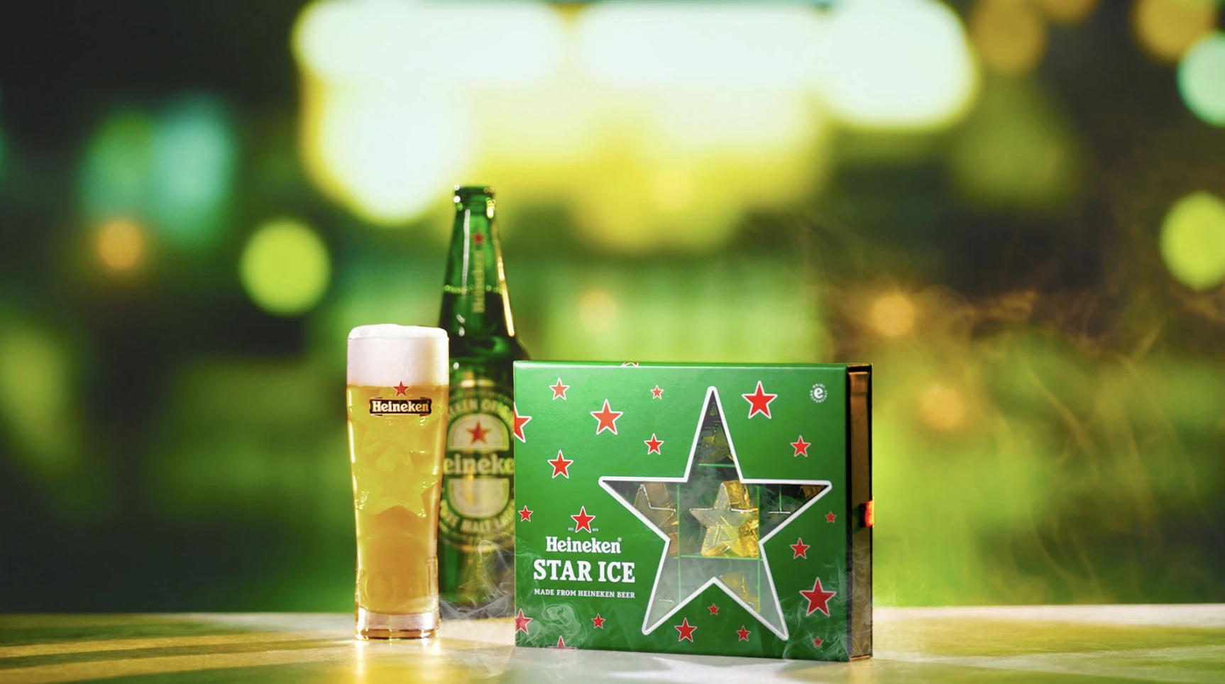 Heineken создал кубики льда из пива в виде звезд